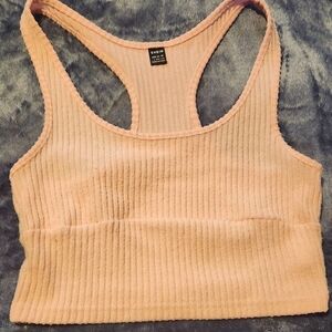 Light pink razor back crop top